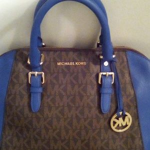Michael Kors Blue/Brown Handbag